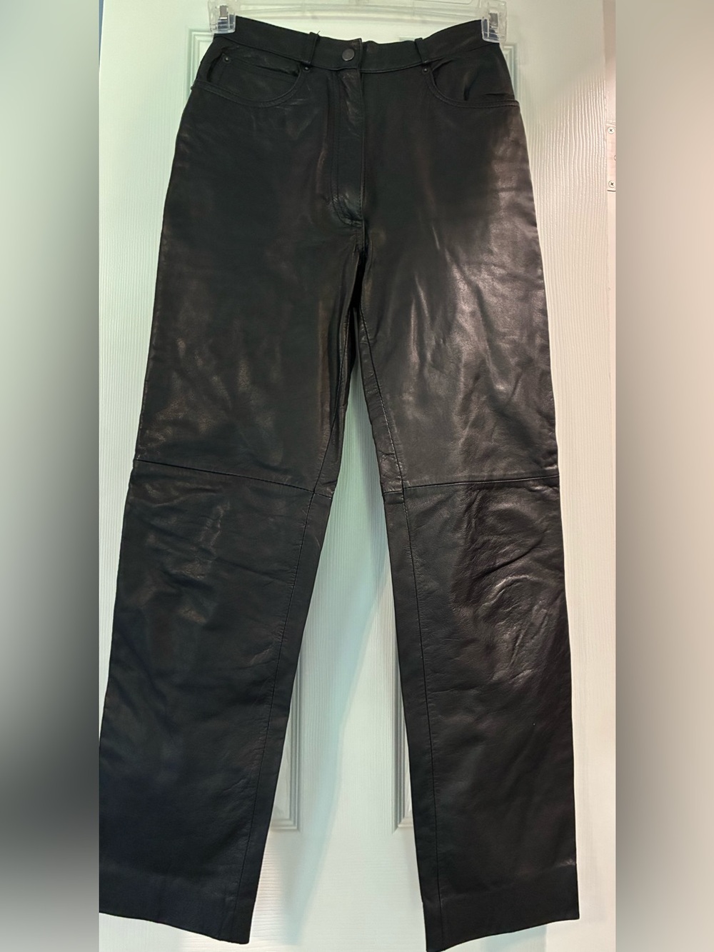 Black Leather Pants - Classic Straight Fit